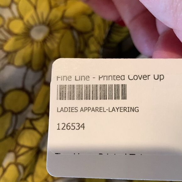 Women's Yellow Daisy Cotton Kaftan Swimsuit Cover Up & Matching Flip Flops NWT - Picture 16 of 16